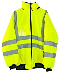 3Viz Safety Reflective Polar Work Bomber Jacket Fleece Lined Water Resistant 2XL - Picture 1 of 9