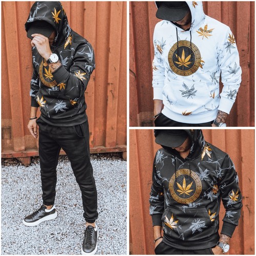 SACAI Herren Kapuzenpullover Motiv Print Sweatshirt Hoodie Sport Pulli Kapuze DSTREET