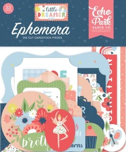 Echo Park - Little Dreamer Girl - Ephemera 33/pk Troquelado Piezas - Imagen 1 de 2