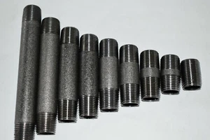 Black Pipe Nipples. 5 Pcs per Lot. Sch 40 - Picture 1 of 38