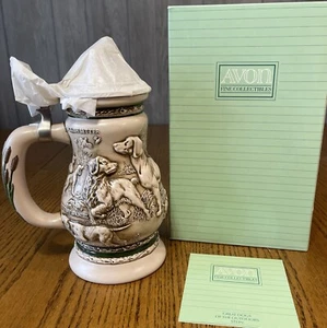 Avon "Great Dogs Of The  Outdoors" Ceramic Beer Stein Vintage 1991 NOS - Picture 1 of 7