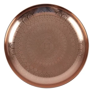 Bandeja para servir metal cobre estilo marroquí 33 cm de diámetro con detalle grabado  - Imagen 1 de 3