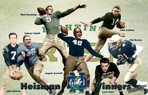 Estampado litográfico de Notre Dame de fútbol Notre Dame trofeo Heisman 17 x 11 - Imagen 1 de 1