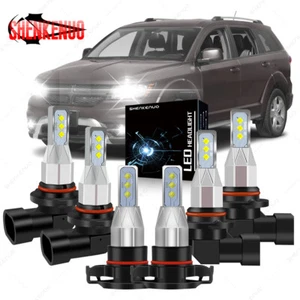Combo de faros LED de haz alto bajo luces antiniebla para Dodge Journey 2010-2019 6P NUEVO - Imagen 1 de 11