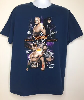 Camiseta Undertaker Vs Brock Lesnar Summer Slam WWE XL Azul Foto 1 de 4