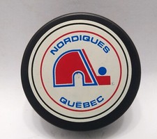 1985-92 QUEBEC NORDIQUES Large Logo Official NHL Hockey GAME PUCK Ziegler GT1