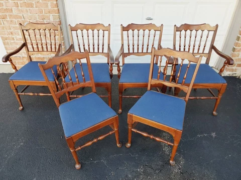 Pennsylvania House Set of 6 Cherry Spindle Back Dining Chairs Vintage Cover