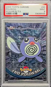 PSA 9 MINT - 2000 TOPPS CHROME - Poliwag #060 - POKEMON T.V. English - Picture 1 of 1