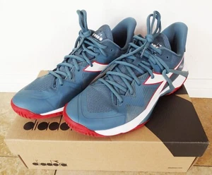 NEW Diadora Speed B. Icon 2 Ocean Blue/White/Salsa Red Men's Tennis Shoes Size 9 - Picture 1 of 5