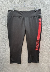 Wisconsin Badgers Leggings Womens Large Gray Capri Length NCAA College Sports - Picture 1 of 9