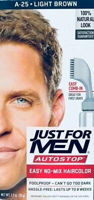 Color de cabello marrón claro Just For Men Autotop Formula para hombre A-25 Foto 1 de 4