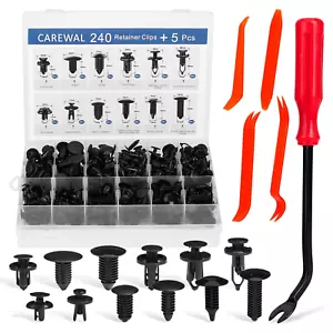 240 Pcs Bumper Clips Car Clips Plastic Rivets of 12 Most Popular Sizes and 5 Fas - Picture 1 of 12