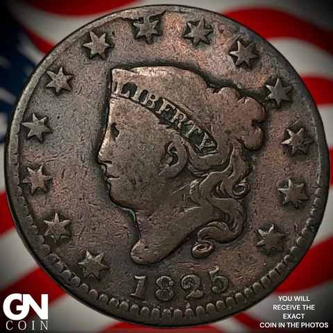 1825 Coronet Head Large Cent  Q6655 Cover