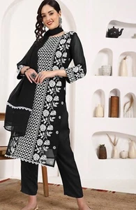 Bollywood Pakistani Kurta Set with Dupatta & Pant Designer Women Kurti Set - Picture 1 of 6