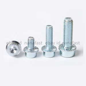 Galvanized Steel Hexagon Socket Head With Serrated Flange Screws M4 M5 M6 M8 M10 - Picture 1 of 12