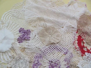 27 vintage various hand crocheted doilies old trim pieces for crafts repurposing - Picture 1 of 9