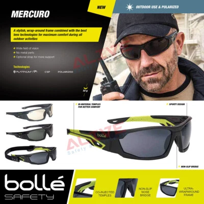Bolle Safety Glasses MERCURO Sporty Spectacles Anti-scratch & Anti-fog Coating  - Image 1 of 4