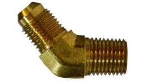 BJ-2503-06-02, 3/8" Male 37° JIC x 1/8" Male Pipe 45° Elbow Adapter, Brass - Picture 1 of 1