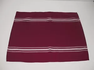 (12) Small Stripe Dish Cloth Bar Rag Restaurant Towel ~ Plum White 18.5 x 22 NEW - Picture 1 of 1