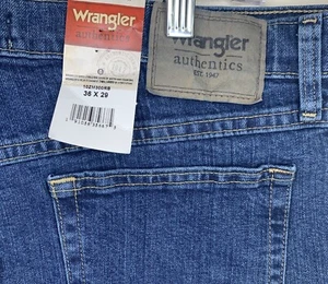 Wrangler Authentic Men’s 36x29 Regular Fit Jeans Cotton NWT - Picture 1 of 11