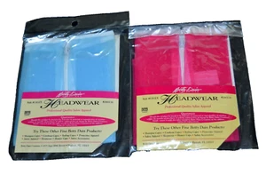 BETTY DAIN  Headwear Protector Hoods Zipper NOS 1 BLUE 1 PINK Nylon Chiffon Vtg - Picture 1 of 3