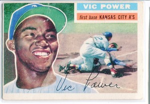 1956 Topps Baseball Vic Power #67 Kansas City A's B