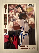 Jeffrey Leonard Giants Autographed Signed 2005 Topps All Time Fan Favorites #87