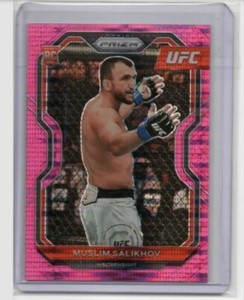 2021 Panini UFC Prizm Muslim Salikhov /42 Pink Prizm Pulsar Rookie Card RC