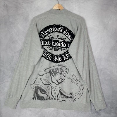 Черный ярлык первоклассный свитер куртка мужская 2 X-3 X серый вышитый череп Affliction - Изображение 1 из 4