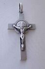 St. Benedict Crucifix Satin 925 Sterling Silver 1.5"