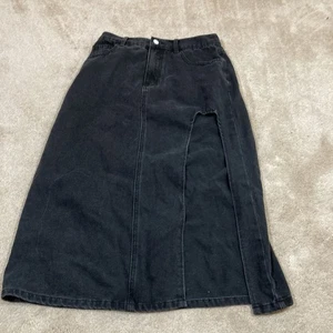 Cider Denim Black Split Midi Skirt Size M Medium Denim - Picture 1 of 6