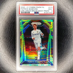 PATRICK BAMFORD /5 Rookie LIME GREEN Breakaway PSA 9 2020 Prizm Premier League - Foto 1 di 2