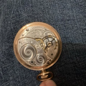elgin pocket watch Gold? Running Pw24 - Picture 1 of 9