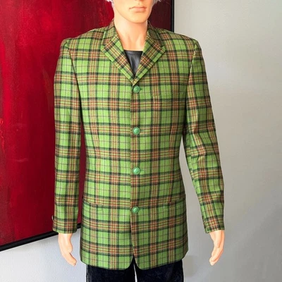 Blazer GIANNI VERSACE lana 4 botones patrón a cuadros talla 48 de F/W 1996/97 Foto 1 de 4