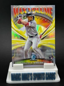 Kristian Campbell RC 2025 Bowman Chrome #MV-7 Max Volume Refractor SP RC Red Sox - Picture 1 of 2