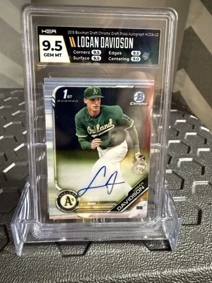 2019 Bowman Draft #CDA-LD Logan Davidson Chrome Draft Pick Autographs HGA 9.5 - Image 1 of 2