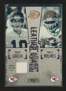 2004 PLAYOFF HOGG HEAVEN LEATHER QUADS /150 JERSEY GREEN HOLMES GONZALEZ HALL - Picture 1 of 1