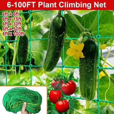 6-100ft Plant Trellis Netting Garden Heavy Duty Polyester Grow Net +Square Mesh - Image 1 of 4