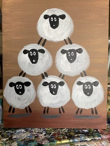 Sheep 8/10 Acrylic Painting,original - Picture 1 of 11