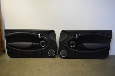 Paneles de puerta delantera Mini Cooper negros con moldura de carbono negro R56 R55 R57 OEM 07-13 Foto 1 de 4