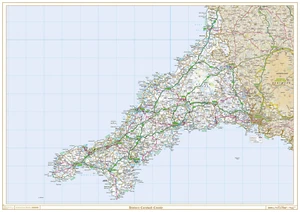 Old County Map of Cornwall  , Traditional Boundary Map of Cornwall (pre-1974) - Picture 1 of 5