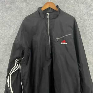 Chaqueta cortavientos Adidas vintage negra tres blancas a rayas cremallera adulto 2XL - Imagen 1 de 16