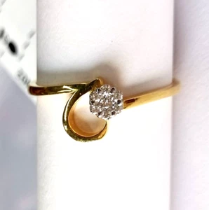 Simple Daily Wear SZ:6 US Natural Diamond 2 Gm 18K Yellow Gold Engagement Ring - Picture 1 of 10