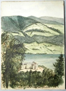 ANNENHEIM ON LAKE OSSIACH, AUSTRIA, acuarela por el Dr. Josef Teuchmann, 1891. - Imagen 1 de 1