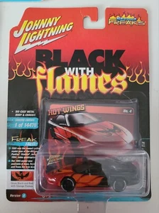 (1) Johnny Lightning 1993 Pontiac Firebird T/Am Black/Red w Orange Flames 1/64 - Picture 1 of 12