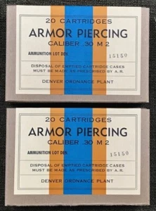 DENVER ORDNANCE CAL. .30 M2 ARMOR PIERCING WWII NEW REPLICA 20 ROUND AMMO BOXES - Picture 1 of 9