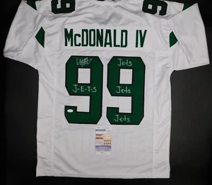 Will McDonald IV signed handsigniert New York Jets weiß beschriftet Trikot JSA COA - Bild 1 von 3