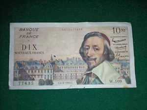 Billet 10 Francs - Richelieu 4-8-1960 Fay 57/9 - TTB Rare - Foto 1 di 2