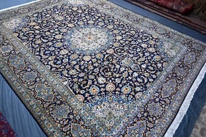 Hand Knotted Caucasian Medallion Area Rug 10x13 Blue Large Geometric Wool Carpet - Picture 1 of 15