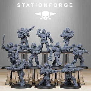 GrimGuard Aero Troops(x10)/TTRPG/Wargaming/Grimdark/3Dprint/Station Forge - Foto 1 di 6